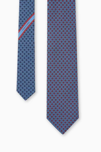 Gancini Reversible Tie in Silk