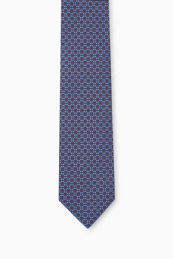 Gancini Reversible Tie in Silk