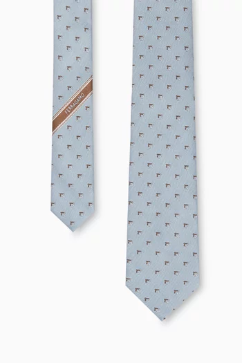 Gancini Jacquard Tie in Silk