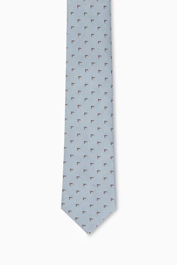 Gancini Jacquard Tie in Silk