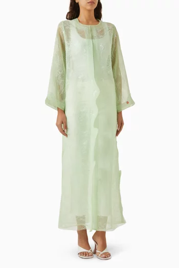 Cloud Crinkle Abaya in Organza