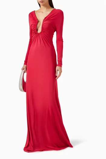 فستان اركيد بالم بلا حمالات جيرسيه