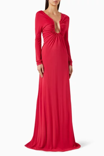 فستان اركيد بالم بلا حمالات جيرسيه