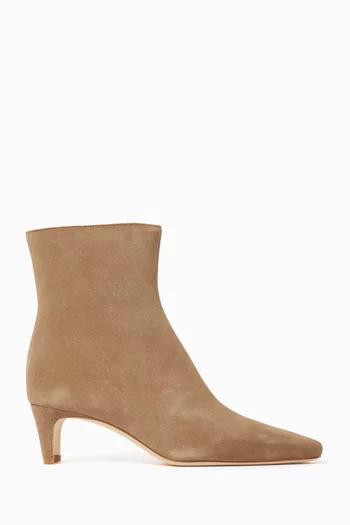 Wally 55 Ankle Boots in Suede Leather