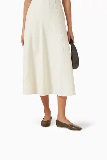 حذاء باليرينا ألبا بكعب مسطح جلد نابا