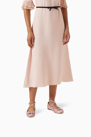 Rockstud Ballerina Flats in Satin