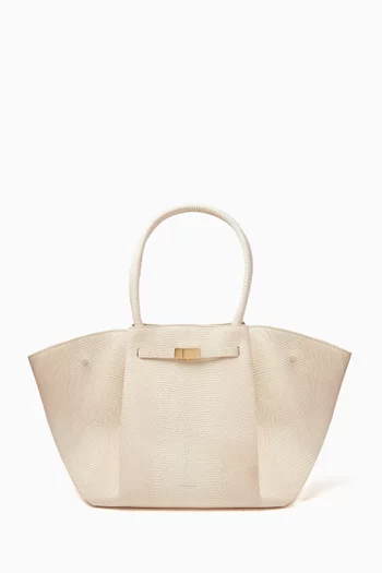 Large New York Tote Bag in Lizard-effect Leather