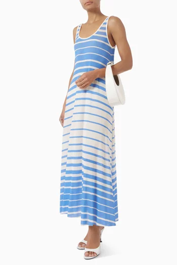 The Jessica Striped Maxi Dress in Mesh