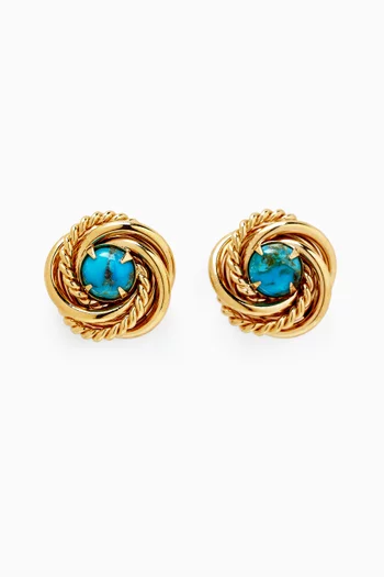 Atika Turquoise Stud Earrings in Gold-plated Metal