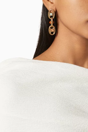 Carthage Drop Earrings in Gold-plated Metal