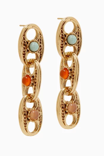 Carthage Drop Earrings in Gold-plated Metal