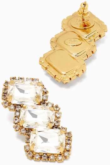 Leonore Crystal Earrings in Gold-plated Metal