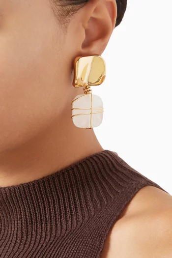 Rainbow Drop Earrings in Gold-plated Metal