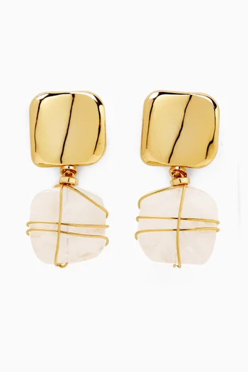 Rainbow Drop Earrings in Gold-plated Metal