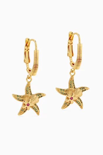 Tao Starfish Drop Earrings in Gold-plated Metal