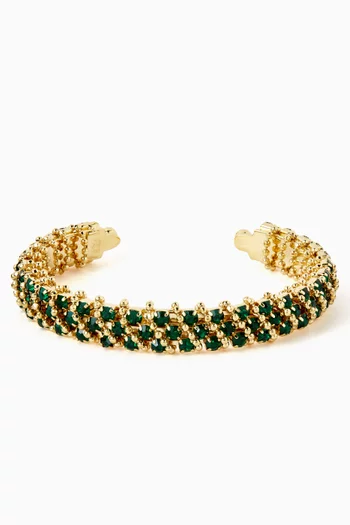 Izilda Crystal Cuff Bracelet in Gold-plated Metal