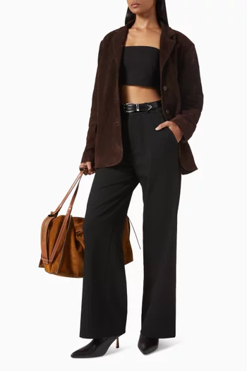 Corrine Blazer in Suede Leather