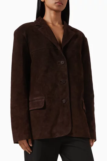 Corrine Blazer in Suede Leather
