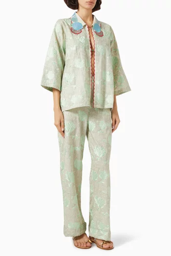 Printed Top & Pants Set