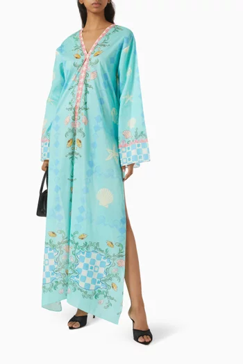 Printed V-neck Kaftan