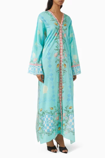 Printed V-neck Kaftan