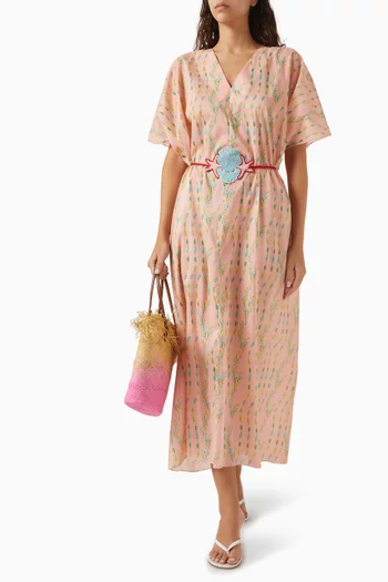 Short-sleeved Printed Kaftan