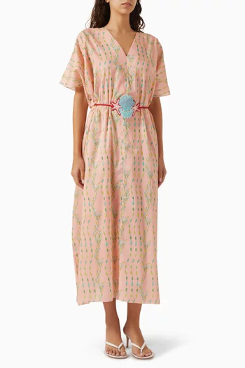 Short-sleeved Printed Kaftan