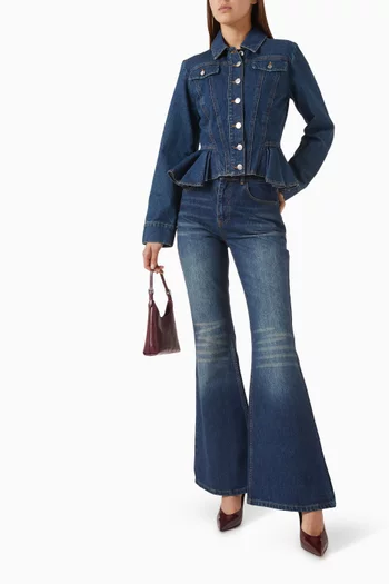 High-waist Flared Jeans in Denim