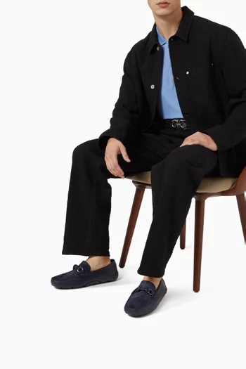 Almeria Gancini Driver Shoes in Leather & Suede