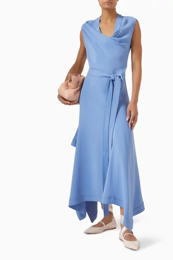 Asymmetric Belted Dress