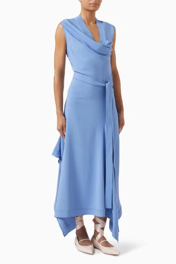 Asymmetric Belted Dress