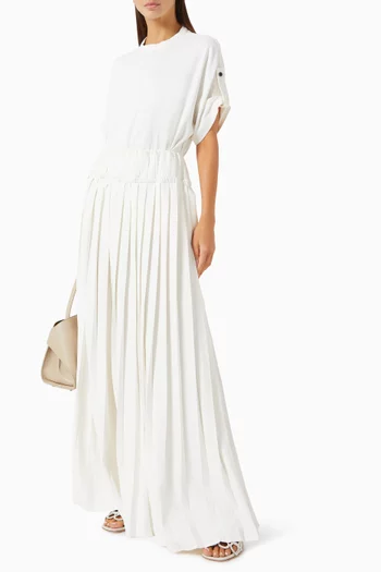 Pleated Maxi Skirt in Viscose Blend