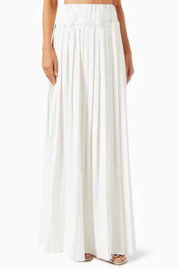 Pleated Maxi Skirt in Viscose Blend