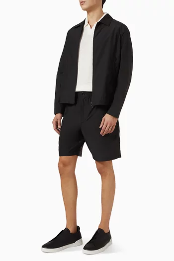 جاكيت فضفاض بسحّاب مزيج قطن