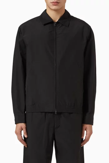 جاكيت فضفاض بسحّاب مزيج قطن