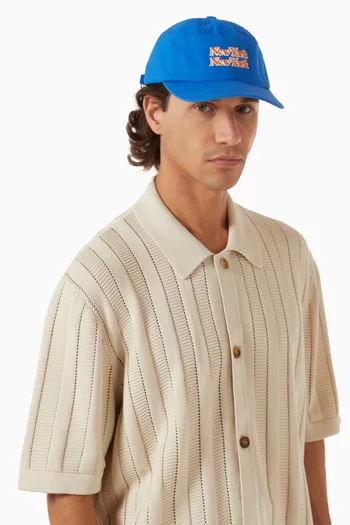 NY NY Baseball Cap in Canvas