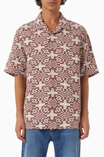 Wavy Optic Jacquard Shirt in Cotton