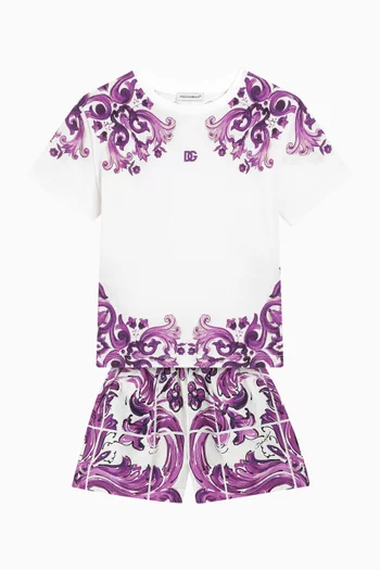 Majolica-print T-shirt in Cotton