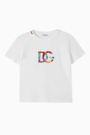 Floral Logo T-shirt in Cotton