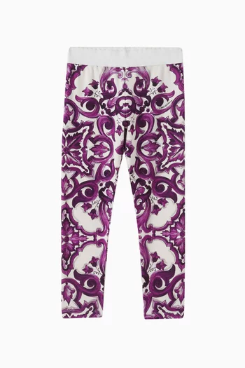 Majolica Print Leggings in Cotton Interlock