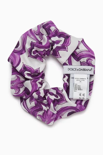 Majolica-print Scrunchie in Silk