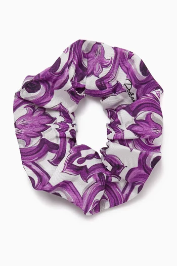 Majolica-print Scrunchie in Silk