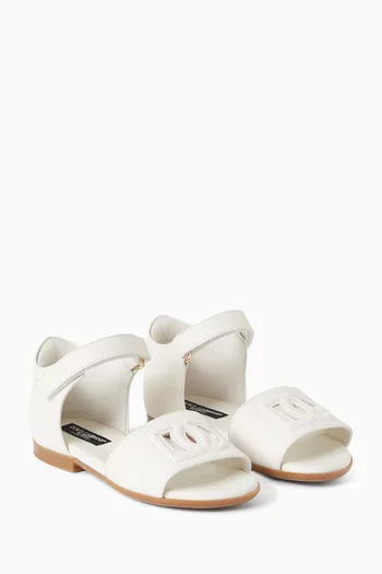 Logo Sandals in Leather