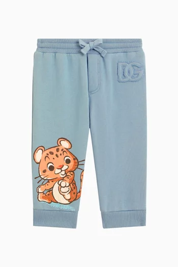 Leopard Sweatpants in Cotton-fleece