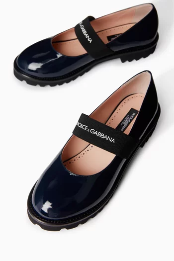 Logo Mary Jane Ballerinas in Patent Leather