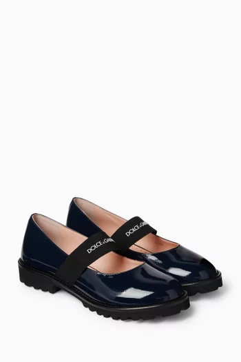 Logo Mary Jane Ballerinas in Patent Leather