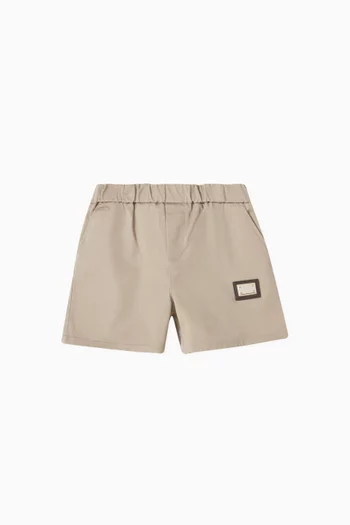 Logo Shorts in Cotton-gabardine