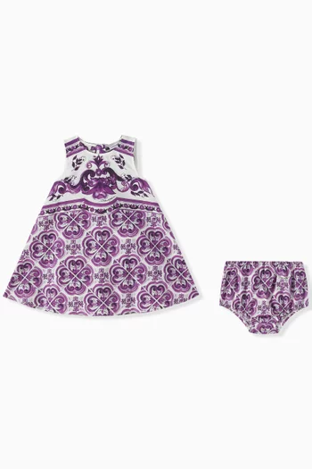 Majolica-print Dress in Cotton-poplin