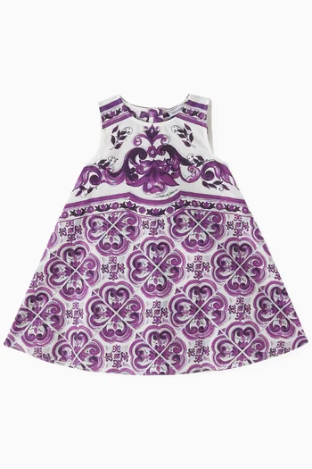 Majolica-print Dress in Cotton-poplin