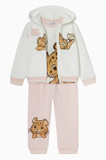 Lion Zip Hoodie in Cotton